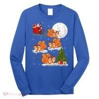 Funny Xmas Lighting Tree Santa Riding Squirrel Christmas Gift Long Sleeve Shirt thumb 0