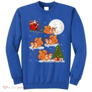 Funny Xmas Lighting Tree Santa Riding Squirrel Christmas Gift Sweatshirt