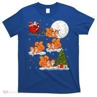 Funny Xmas Lighting Tree Santa Riding Squirrel Christmas Gift T-Shirt thumb 0