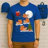 Funny Xmas Lighting Tree Santa Riding Squirrel Christmas Gift T-Shirt thumb 6