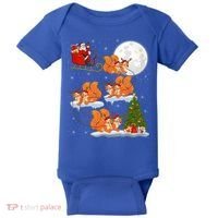 Funny Xmas Lighting Tree Santa Riding Squirrel Christmas Gift Baby Bodysuit thumb 0