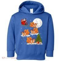 Funny Xmas Lighting Tree Santa Riding Squirrel Christmas Gift Toddler Hoodie thumb 0