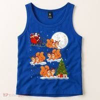 Funny Xmas Lighting Tree Santa Riding Squirrel Christmas Gift Tank Top thumb 2