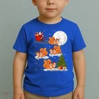 Funny Xmas Lighting Tree Santa Riding Squirrel Christmas Gift Toddler T-Shirt thumb 2