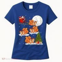 Funny Xmas Lighting Tree Santa Riding Squirrel Christmas Gift Women's T-Shirt thumb 0