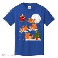 Funny Xmas Lighting Tree Santa Riding Squirrel Christmas Gift Kids T-Shirt thumb 0