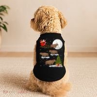 Funny Xmas Lighting Tree Santa Riding Capybara Christmas Gift Doggie Tank thumb 2