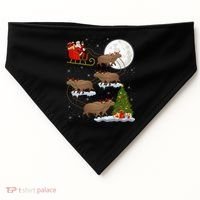 Funny Xmas Lighting Tree Santa Riding Capybara Christmas Gift USA-Made Doggie Bandana thumb 0