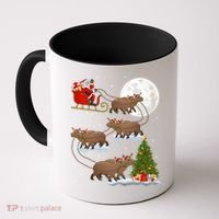 Funny Xmas Lighting Tree Santa Riding Capybara Christmas Gift Coffee Mug thumb 0