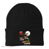 Funny Xmas Lighting Tree Santa Riding Capybara Christmas Gift Beanie thumb 0