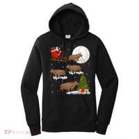 Funny Xmas Lighting Tree Santa Riding Capybara Christmas Gift Women's Hoodie thumb 0