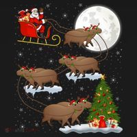 Funny Xmas Lighting Tree Santa Riding Capybara Christmas Gift Women's Hoodie thumb 2