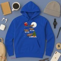 Funny Xmas Lighting Tree Santa Riding Capybara Christmas Gift Hoodie thumb 3