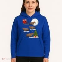 Funny Xmas Lighting Tree Santa Riding Capybara Christmas Gift Hoodie thumb 5