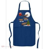 Funny Xmas Lighting Tree Santa Riding Capybara Christmas Gift Apron thumb 0