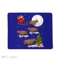 Funny Xmas Lighting Tree Santa Riding Capybara Christmas Gift Mousepad thumb 0