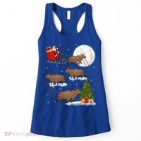 Funny Xmas Lighting Tree Santa Riding Capybara Christmas Gift Women's Tank Top thumb 0