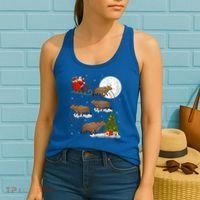 Funny Xmas Lighting Tree Santa Riding Capybara Christmas Gift Women's Tank Top thumb 2