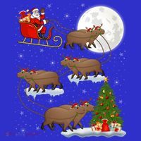 Funny Xmas Lighting Tree Santa Riding Capybara Christmas Gift Baby Bodysuit thumb 2