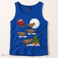 Funny Xmas Lighting Tree Santa Riding Capybara Christmas Gift Tank Top thumb 2