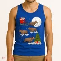 Funny Xmas Lighting Tree Santa Riding Capybara Christmas Gift Tank Top thumb 3