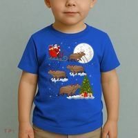 Funny Xmas Lighting Tree Santa Riding Capybara Christmas Gift Toddler T-Shirt thumb 2