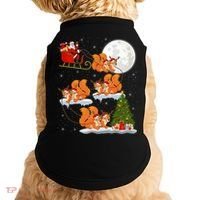 Funny Xmas Lighting Tree Santa Riding Squirrel Christmas Gift Doggie Tank thumb 0