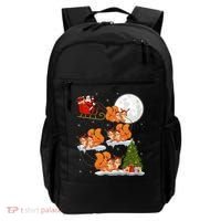 Funny Xmas Lighting Tree Santa Riding Squirrel Christmas Gift Backpack thumb 0