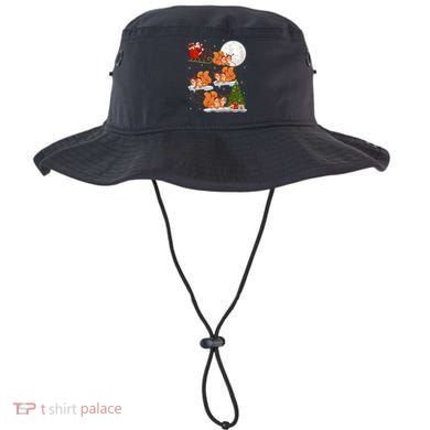 Funny Xmas Lighting Tree Santa Riding Squirrel Christmas Gift Bucket Hat