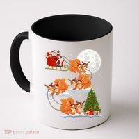 Funny Xmas Lighting Tree Santa Riding Squirrel Christmas Gift Coffee Mug thumb 0