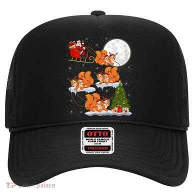 Funny Xmas Lighting Tree Santa Riding Squirrel Christmas Gift Hat
