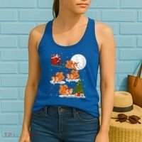 Funny Xmas Lighting Tree Santa Riding Squirrel Christmas Gift Women's Tank Top thumb 2