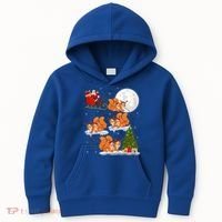 Funny Xmas Lighting Tree Santa Riding Squirrel Christmas Gift Kids Hoodie thumb 0