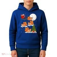 Funny Xmas Lighting Tree Santa Riding Squirrel Christmas Gift Kids Hoodie thumb 4