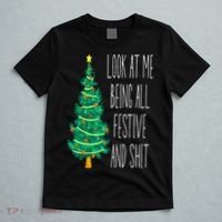 Funny Xmas Look At Me Being All Festive And Shit T-Shirt thumb 5