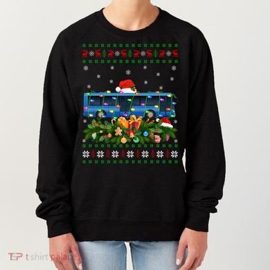 Funny Xmas Lighting Tree Santa Ugly Bus Christmas Gift Women's Sweatshirt
