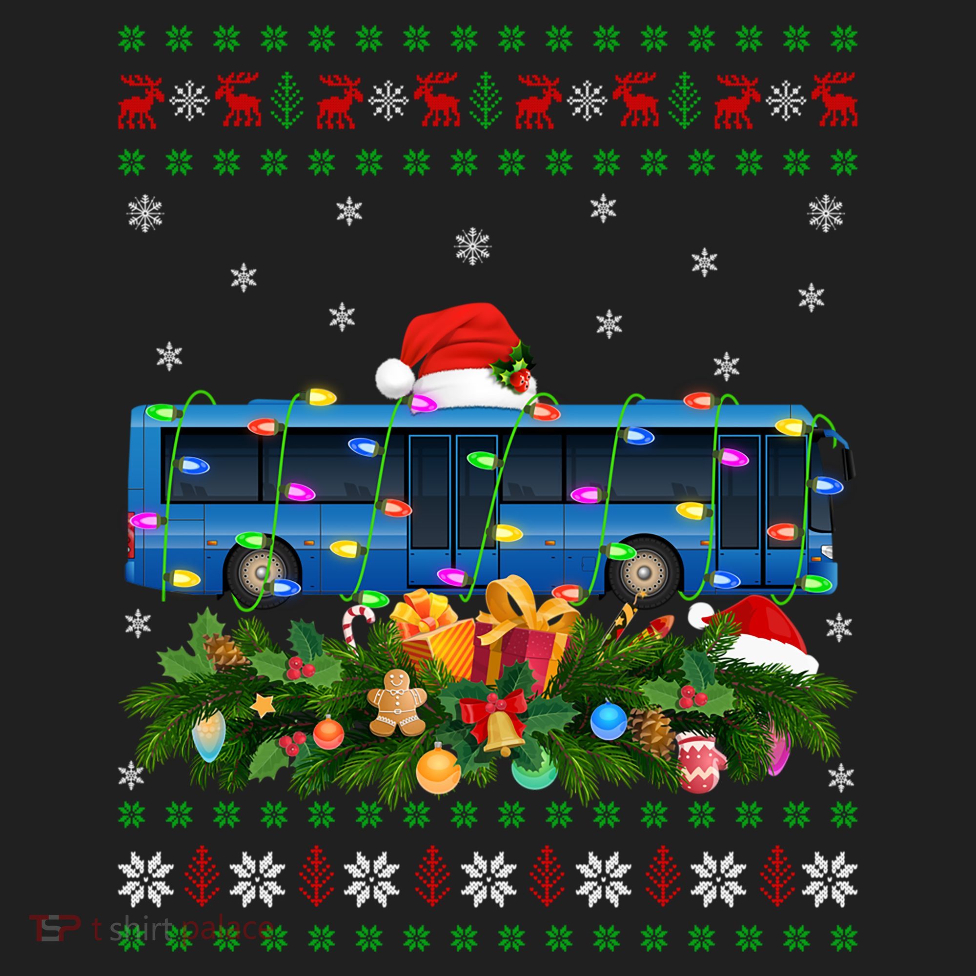 Funny Xmas Lighting Tree Santa Ugly Bus Christmas Gift Women's Sweatshirt
