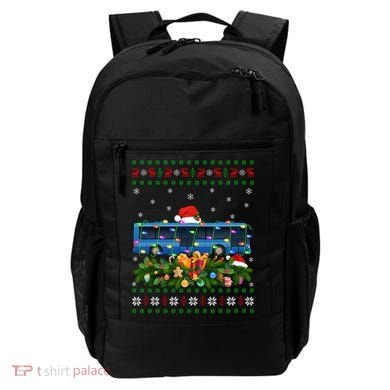Funny Xmas Lighting Tree Santa Ugly Bus Christmas Gift Backpack