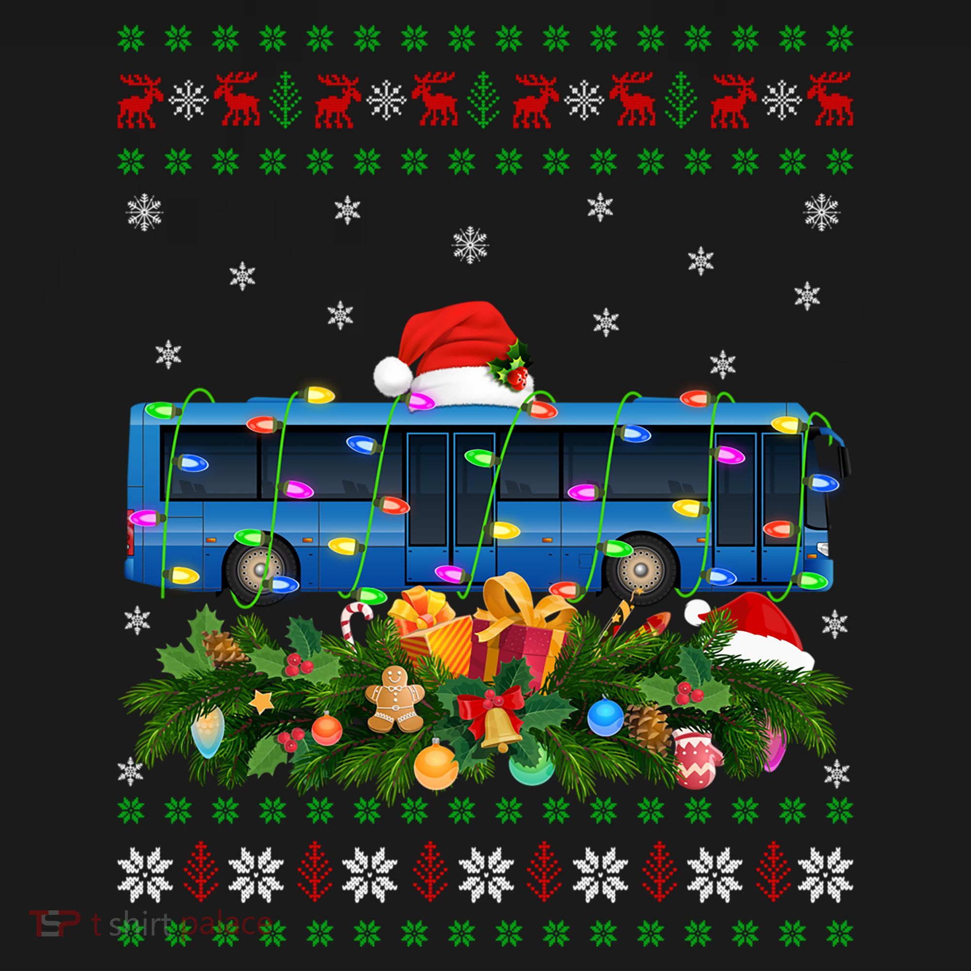 Funny Xmas Lighting Tree Santa Ugly Bus Christmas Gift Women's Hoodie