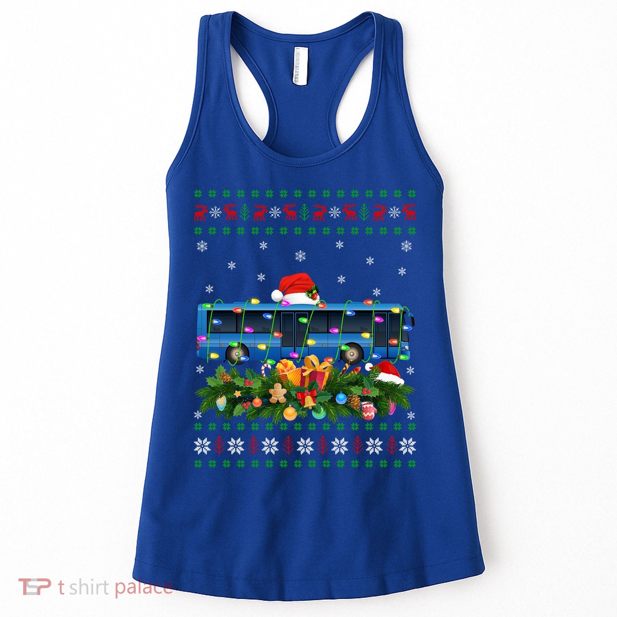 Funny Xmas Lighting Tree Santa Ugly Bus Christmas Gift Women's Tank Top