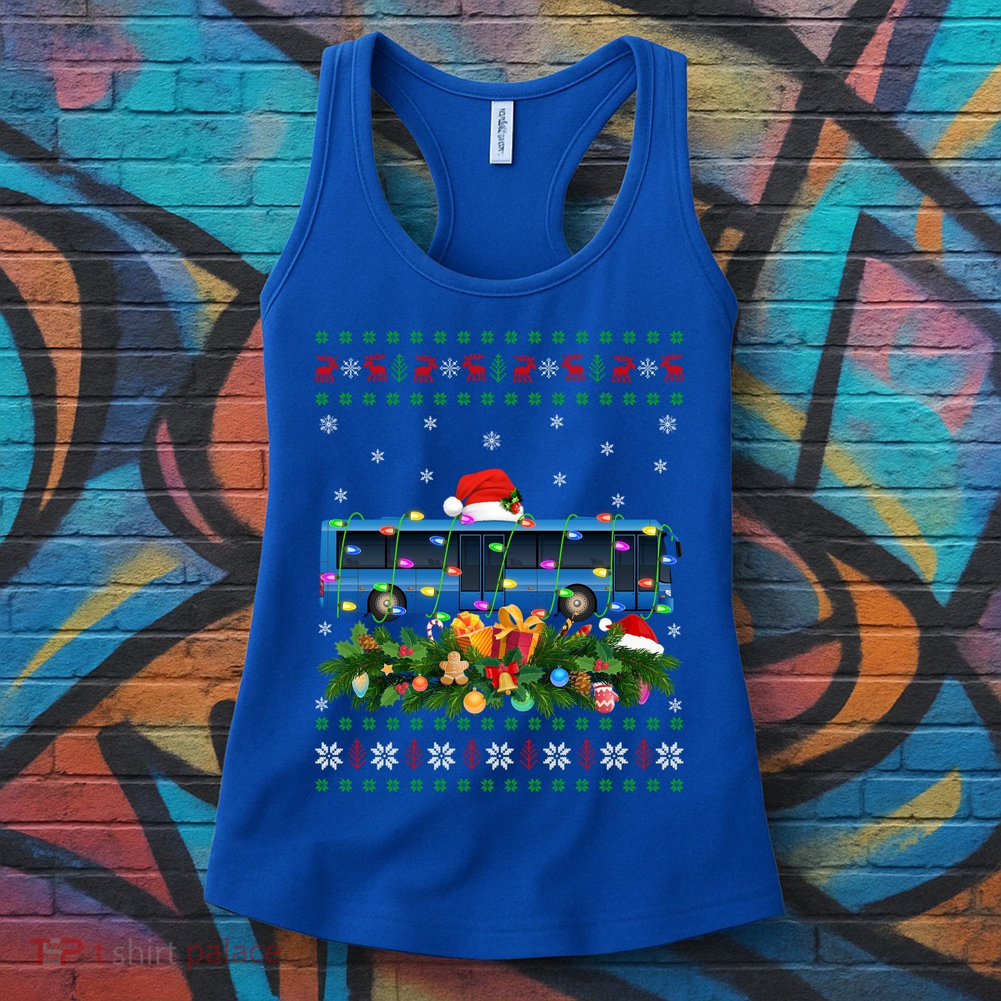 Funny Xmas Lighting Tree Santa Ugly Bus Christmas Gift Women's Tank Top