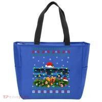 Funny Xmas Lighting Tree Santa Ugly Bus Christmas Gift Tote Bag thumb 0