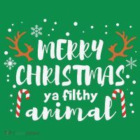 Funny Xmas Merry Christmas Ya Filthy Animal Christmas Reindeer Horn T-Shirt thumb 7