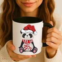 Funny Xmas Matching Family Santa Panda Christmas Cool Gift Coffee Mug thumb 3
