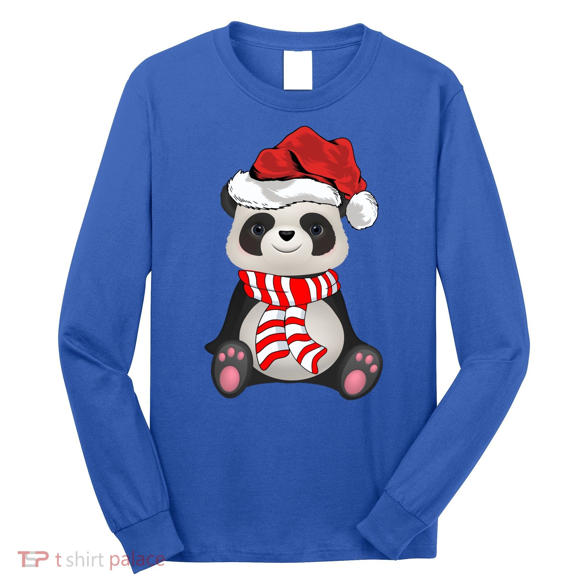 Funny Xmas Matching Family Santa Panda Christmas Cool Gift Long Sleeve Shirt