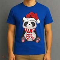 Funny Xmas Matching Family Santa Panda Christmas Cool Gift T-Shirt thumb 3