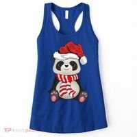 Funny Xmas Matching Family Santa Panda Christmas Cool Gift Women's Tank Top thumb 0