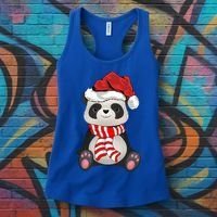 Funny Xmas Matching Family Santa Panda Christmas Cool Gift Women's Tank Top thumb 3