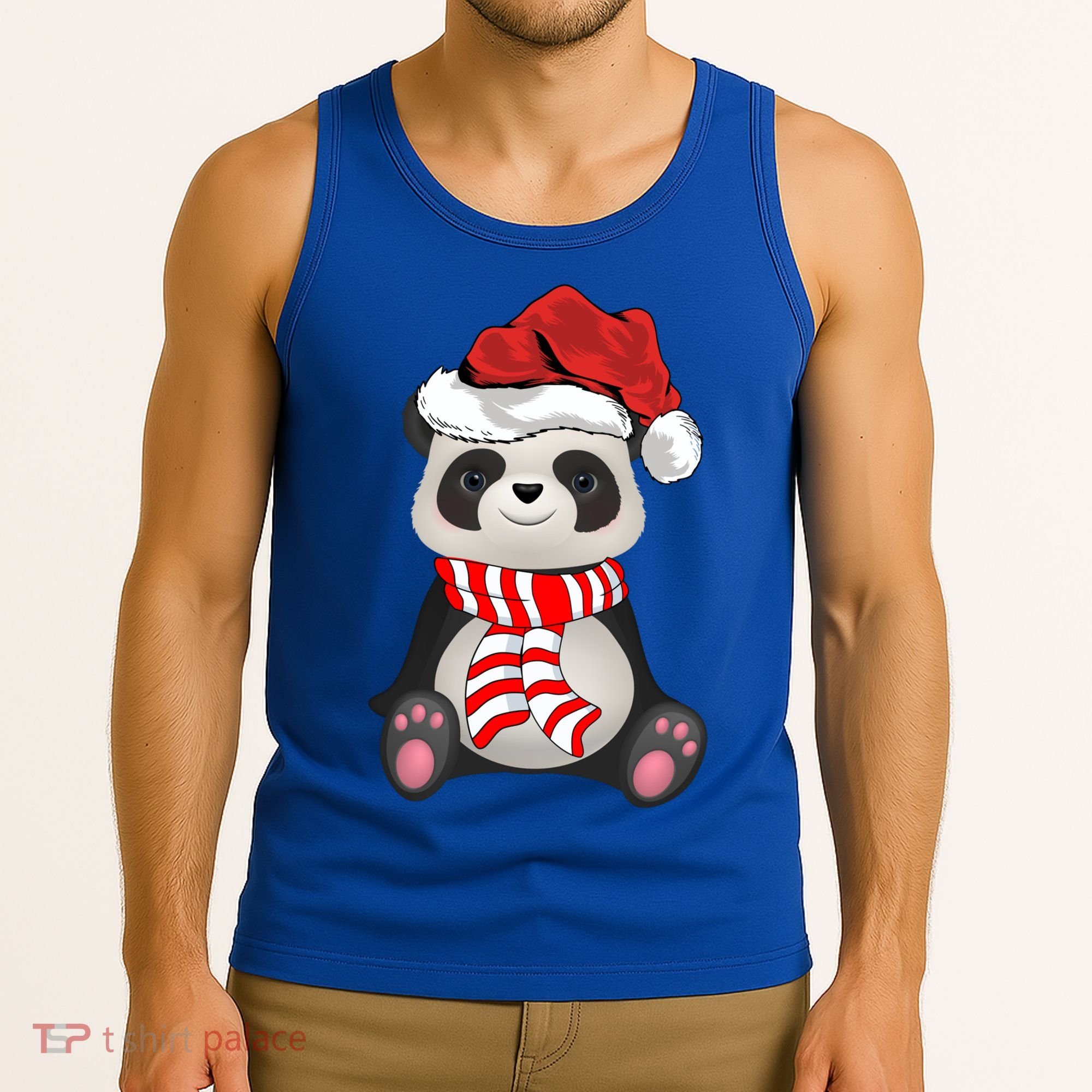 Funny Xmas Matching Family Santa Panda Christmas Cool Gift Tank Top