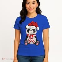 Funny Xmas Matching Family Santa Panda Christmas Cool Gift Women's T-Shirt thumb 4